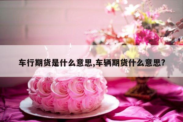 车行期货是什么意思,车辆期货什么意思?